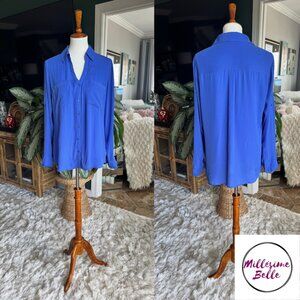 Express Bright Blue Button Down Top
